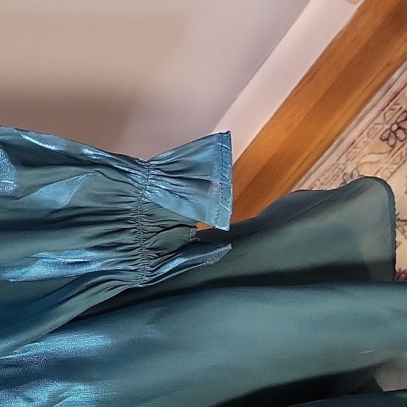 Thirty Thirty Teal Babydoll Full Sleeve Lined Mini Dress - Size XL - Picture 7 of 14